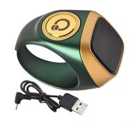IQibla Smart For Zikr Ring Compteur numérique étanche et rappel de vibration, rappel de temps de prière, compteur d'anneaux Bluetooth intelligent (22 mm, vert)