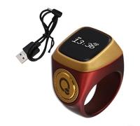 IQibla Smart for ZIKR Ring - Compteur numérique Tasbih avec écran OLED, rappel de vibration pour 5 prières quotidiennes, batterie rechargeable de 40 mAh, matériau ABS, compteur intelligent de doigt