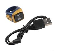 IQibla Smart for ZIKR Ring - Compteur numérique Tasbih avec écran OLED, rappel de vibration pour 5 prières quotidiennes, batterie rechargeable de 40 mAh, matériau ABS, mesure intelligente des doigts