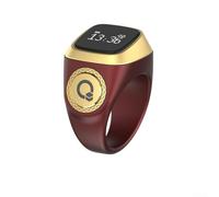 IQibla Smart for Zikr Ring Tasbih Compteur numérique de perles de prière avec application et rappel de vibration, conçu pour les musulmans pour suivre le comptage (couleur curry 18 mm)