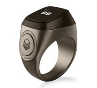 iQIBLA Zikr Ring Bague intelligente Tasbih Compteur de prière multifonction avec l'application lifestyle musulman Life (Gris, 22mm)