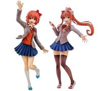 IQITOYS Sayori Figurine Monika de l'anime 18 cm habillée d'un uniforme - Décoration mignonne en PVC - Cadeau pour les fans et amis (Monika + Sayori)