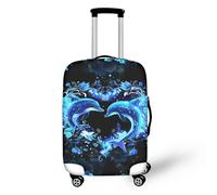 IQOPPEDR Housse de bagage de voyage avec imprimé dauphin fluo pour femmes et filles de 55,9 à 63,5 cm, lavable, Neon Dolphin, M(22"-25"cover)