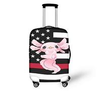 IQOPPEDR Housse de bagage pour femme avec imprimé léopard - Jolie housse de bagage personnalisée anti-rayures pratique, Drapeau américain Axolotl, S