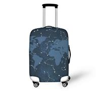 IQOPPEDR Housse de bagage pour femme avec imprimé léopard - Jolie housse de bagage personnalisée anti-rayures pratique, Carte du monde Galaxy, x-large