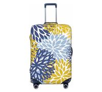 IQOPPEDR Housse de protection élastique et lavable à motif marguerites grises et roses pour enfants et adultes, taille S (convient aux bagages de 45,7 à 53,3 cm), Chrysanthème #02, S (Fit 18-21 Inch