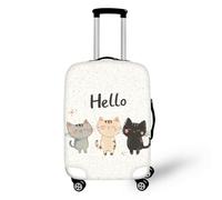 IQOPPEDR Housse de protection élastique pour valise à roulettes de 63,5 cm - Motif drapeau de la Jamaïque - Pour enfant - Accessoires de voyage anti-rayures - Taille L, Hello Print Cat, M (for 22-24