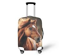 IQOPPEDR Housse de protection lavable en élasthanne pour valise à roulettes de 55,9 à 63,5 cm, Cheval marron, M(for 22-25 inch luggage)