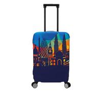 IQOPPEDR Housse de protection lavable pour valise de 68,6 à 76,2 cm (L, bleu, léopard), Bleu - Point de repère, M (58 cm- 66 cm luggâge)