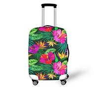 IQOPPEDR Housse de protection pour bagage de voyage avec motif girafe - Anti-rayures et anti-poussière - Convient aux bagages de 55,9 à 63,5 cm, Feuille florale tropicale, M(for 22-25 inch luggage)