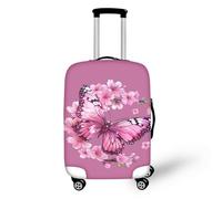 IQOPPEDR Housse de protection pour bagage de voyage avec motif girafe - Anti-rayures et anti-poussière - Convient aux bagages de 55,9 à 63,5 cm, papillon, M(for 22-25 inch luggage)