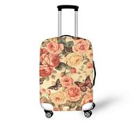 IQOPPEDR Housse de protection pour bagage de voyage avec motif girafe - Anti-rayures et anti-poussière - Convient aux bagages de 55,9 à 63,5 cm, Rose papillon., M(for 22-25 inch luggage)