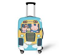 IQOPPEDR Housse de protection pour bagage de voyage avec motif girafe - Anti-rayures et anti-poussière - Convient aux bagages de 55,9 à 63,5 cm, Animaux mignons bus scolaires, M(for 22-25 inch