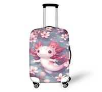 IQOPPEDR Housse de protection pour bagage de voyage avec motif girafe - Anti-rayures et anti-poussière - Convient aux bagages de 55,9 à 63,5 cm, Axolotl en fleurs de cerisier, M(for 22-25 inch