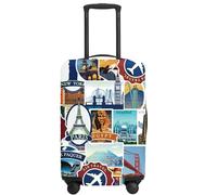 IQOPPEDR Housse de protection pour valise, anti-rayures, anti-saleté, convient aux bagages de 58,4 à 66 cm, Point de repère, L(27"-30" Suitcase)