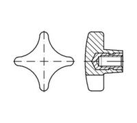 IQS DIN 6335 Poignée croix, bague KST noire ST K 32 M6 HP Quantité:10
