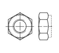 IQS DIN 980 Écrou hexagonal, partie de serrage métal, 10 galZn fin VM10x1 HP Quantité:100