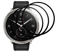 IQShield Lot de 3 films de protection d'écran pour Amazfit Active 2 44 mm, en verre trempé ultra transparent, sans bulles, couverture complète 3D, sensible au toucher