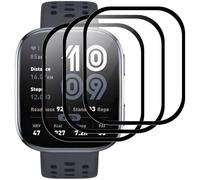 IQShield Lot de 3 films de protection d'écran pour Amazfit Bip 6 46 mm, en verre trempé ultra transparent, sans bulles, couverture complète 3D, sensible au toucher