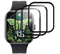 IQShield Lot de 3 films de protection d'écran pour montre Xiaomi Redmi Watch 5, en verre trempé ultra transparent, couverture complète 3D, sans bulles, sensibilité tactile