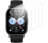 IQShield Lot de 4 films de protection d'écran en verre trempé ultra transparent, sans bulles, dureté 9H, sensibilité tactile pour Xiaomi Redmi Watch 5 Lite
