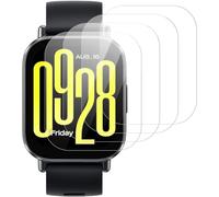 IQShield Lot de 4 films de protection d'écran pour Xiaomi Redmi Watch 5 Active en verre trempé ultra transparent, sans bulles, dureté 9H, sensibilité tactile