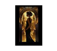 IQTFHGB Impression sur toile de style art nouveau abstrait rétro pour femme - Décoration de chambre à coucher, bureau, chambre - Cadeau - 50 x 75 cm