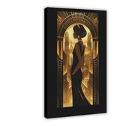 IQTFHGB Impression sur toile style art nouveau abstrait rétro pour femme, décoration de chambre à coucher, bureau, cadeau (60 x 90 cm)