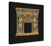 IQTFHGB Impression sur toile style maison de cheminée baroque - Décoration murale pour salon, chambre à coucher - 40 x 40 cm