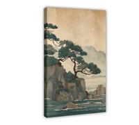 IQTFHGB Impression sur toile Zen Art japonais falaise et océan 40 x 60 cm