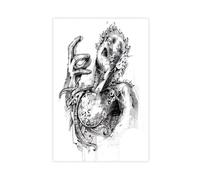 IQTFHGB Peinture sur toile sombre, bizarre, maniaque, décoration de chambre, bureau, chambre, cadeau, 60 x 90 cm
