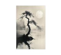 IQTFHGB Poster sur toile abstrait minimaliste rétro avec résonance neutre et lumière de lune pour décoration de chambre à coucher, bureau, chambre, cadeau (50 x 75 cm)