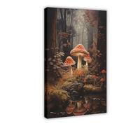 IQTFHGB Poster sur toile Dark And Gloomy Magic Mushrooms in The Forest - Décoration pour chambre à coucher, bureau, chambre - Cadeau - 30 x 45 cm