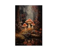 IQTFHGB Poster sur toile Dark And Gloomy Magic Mushrooms in The Forest - Décoration pour chambre à coucher, bureau, chambre - Cadeau - 60 x 90 cm