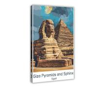 IQTFHGB Poster sur toile représentant le grand sphinx de Gizeh en Égypte - Décoration de chambre à coucher, bureau, chambre, cadeau (50 x 75 cm)
