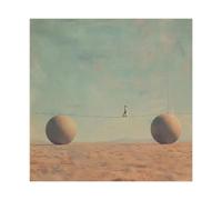 IQTFHGB Poster sur toile Surreal Desert Balancing Tightrope Walk - Décoration pour chambre à coucher, bureau, chambre - Cadeau - 50 x 50 cm