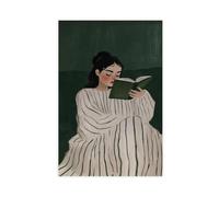 IQTFHGB Poster sur toile The Art of Striped Women Reading Books Décoration de chambre à coucher Bureau Chambre Cadeau 30 x 45 cm