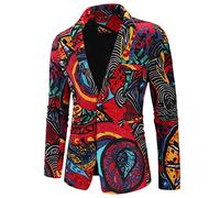 IQYU Blazer vintage pour homme, veste d'affaires, veste régulière, veste de costume à un bouton, veste de smoking, veste blazer pour mariage, fête, fête, veste moderne et légèrement cintrée, rouge, XL