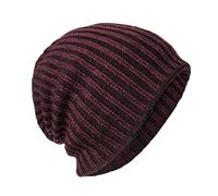 IQYU Bonnet de course en laine mérinos pour homme et femme (unisexe) | Bonnet en jersey | Bonnet d'hiver en coton | Doux et chaud | Bonnet de course | Bonnet thermique de sport en tricot, Bordeaux,