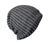 IQYU Bonnet de course en laine mérinos pour homme et femme (unisexe) | Bonnet en jersey | Bonnet d'hiver en coton | Doux & chaud | Bonnet de course thermique / Bonnet de sport tricoté, Aagrau, taille
