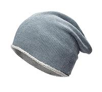 IQYU Bonnet tricoté pour homme : bonnet d'hiver pour homme | Bonnet en laine mérinos | Bonnet de course | Bonnet de course polaire thermique doublure intérieure | Bonnet tricoté | Bonnet en laine