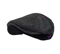 IQYU Casquette Basque pour homme - Casquette plate - Noire - Style rétro - Réglable - Pour homme, e, taille unique
