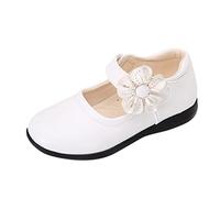 IQYU Chaussures Fille Enfant Sandales Chaussures De Princesse Ballerines avec Fleurs pour Mariage Maternelle École Festival Cadeau Anniversaire Chaussure Unique Élégante Premium Chaussures en Cuir