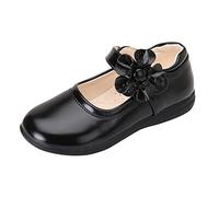 IQYU Chaussures pour Filles Enfants Sandales Chaussures de Princesse Ballerines avec Fleurs pour Mariage Maternelle École Festival Cadeau Anniversaire Chaussures Uniques Élégantes Chaussures en Cuir