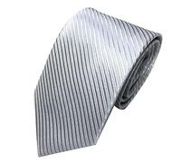 IQYU Cravate chiné pour homme - Mariage - Cravate rayée tissée - Cravate classique - Cravate bleue - Cravate étroite pour homme, argenté, taille unique