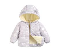 IQYU Doudoune pour enfant et fille - Veste de transition - Doudoune pour enfant - Veste d'hiver chaude pour bébé - Veste d'hiver matelassée - Parka - Veste d'extérieur, gris, 120