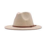 IQYU Fedora Boucle Large Classique Chapeau Laine Couché Panama Femme Chapeau Ceintures Casquettes De Baseball Bouteille En Acier Inoxydable Avec Casquette De Sport, Beige-a, taille unique