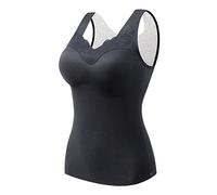 IQYU Haut thermique d'hiver pour femme : maillot de corps thermique pour femme en laine mérinos sous-vêtement fonctionnel sans manches sous-vêtements de ski extra chauds sous-vêtements thermiques