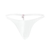 IQYU Lingerie Maillot de corps pour homme String à cordes Sretch Bikini Transparent, Blanc., taille unique