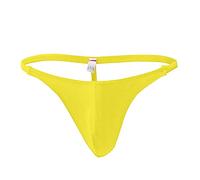IQYU Lingerie Maillot de corps pour homme String à cordes Sretch Bikini Transparent, jaune, taille unique
